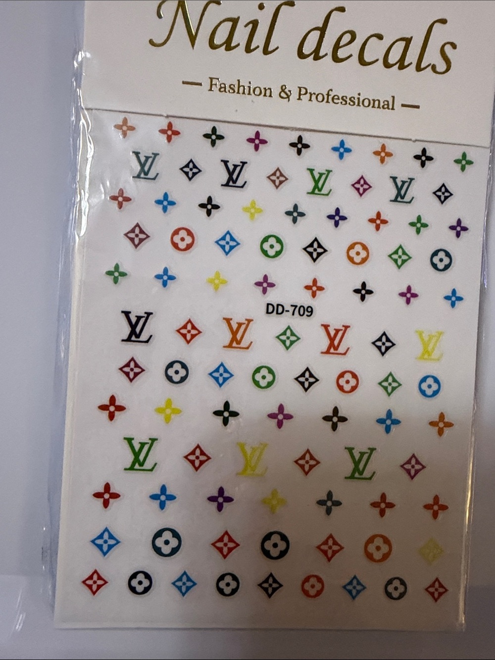 Multicolor Logo Nail Decals